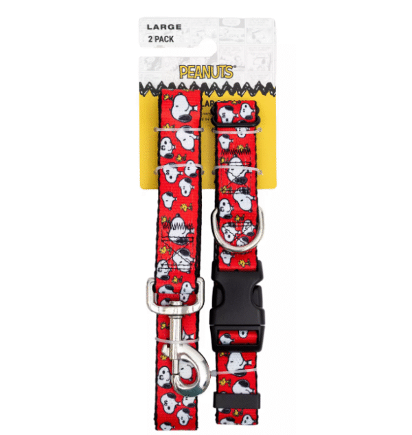 Paquete de correa y collar Snoopy