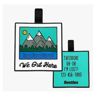 Placa de Identificación para Perro Besties "We Out Here" de Silicón